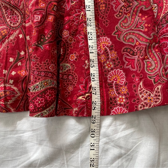Vintage | red paisley print A-line maxi skirt, US 6 - Picture 11 of 12